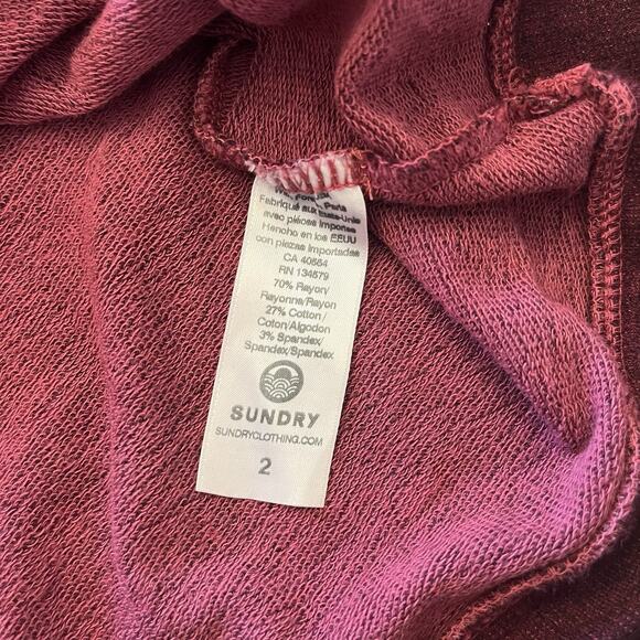 Sundry Sweatshirt Womens 2 Medium Burgundy Maroon Space Dye Crewneck Pullover - Picture 7 of 10